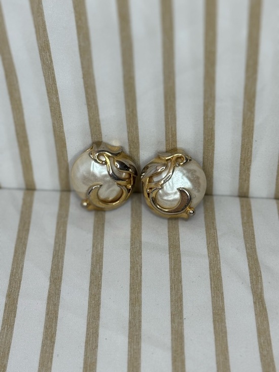 Givenchy Jewelry - Vtg Givenchy Earrings, Large Faux Baroque Pearl Clip Earrings Gold Tone Vintage